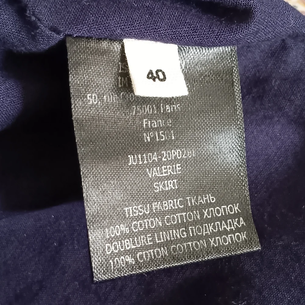 Isabel Marant Étoile Valerie Blue Midnight Floral Cotton Mini Boho Skirt 8/40 - Picture 7 of 7